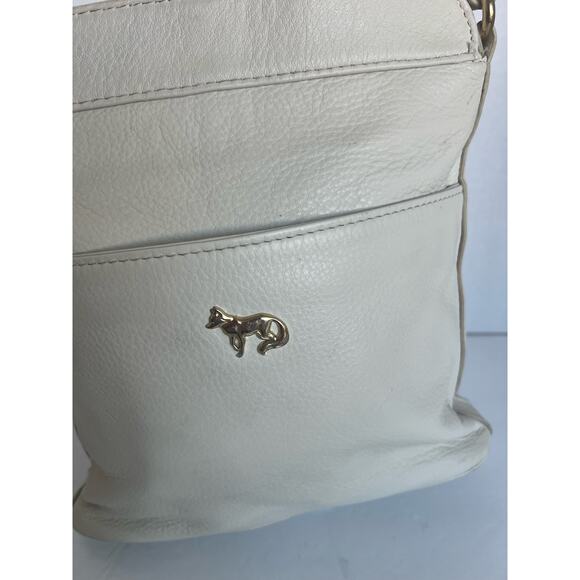 EMMA FOX Crossbody Pebble Cream Orange Pebble Leather Shoulder Bag Purse - Picture 6 of 15